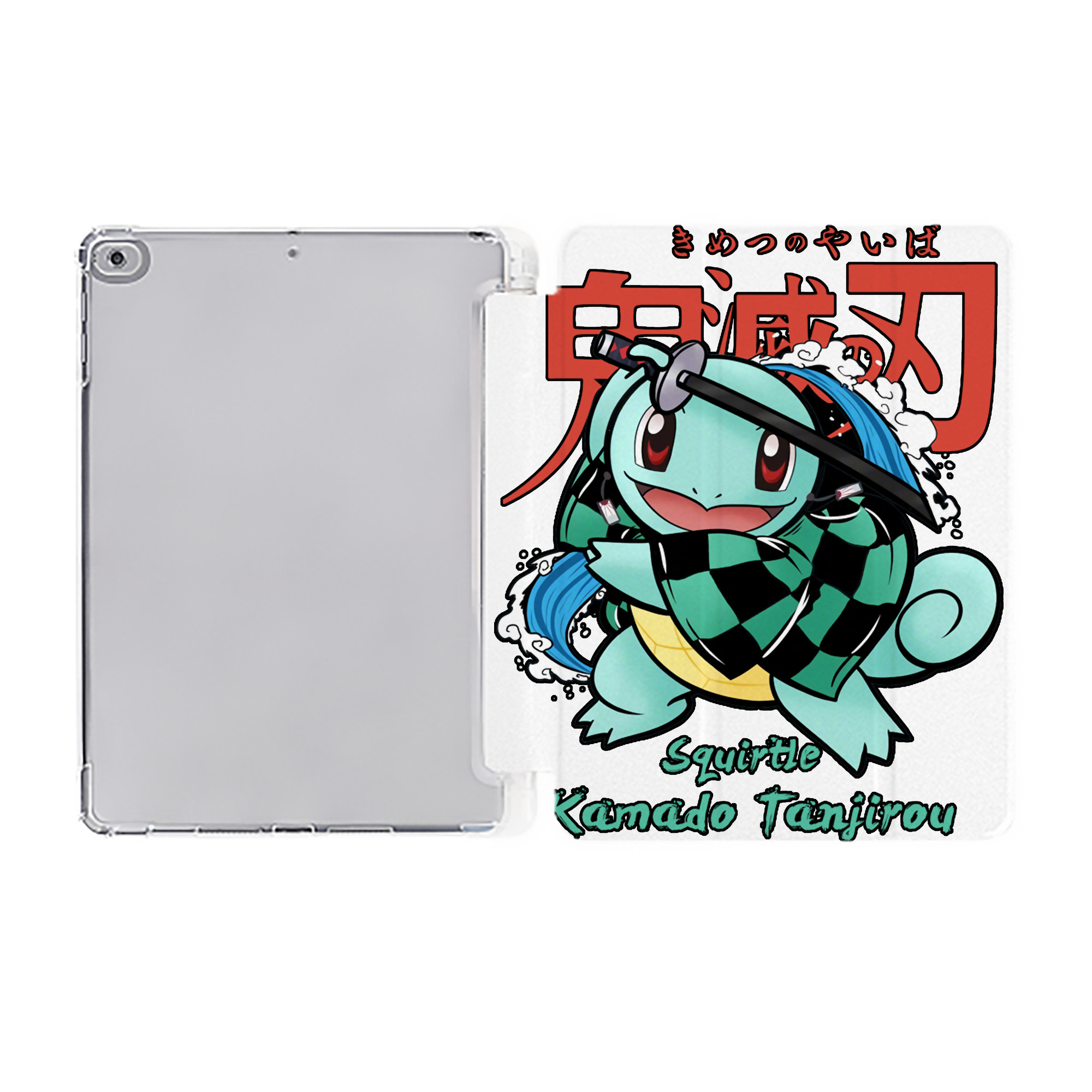 （画像用） 鬼滅の刃 竈門 炭治郎／かまど たんじろう Kamado Tanjirou IPad ケース ペン収納付き 三つ折りスタンド PUレザー×シリコン 対応機種9.5/10.5/10.9インチ